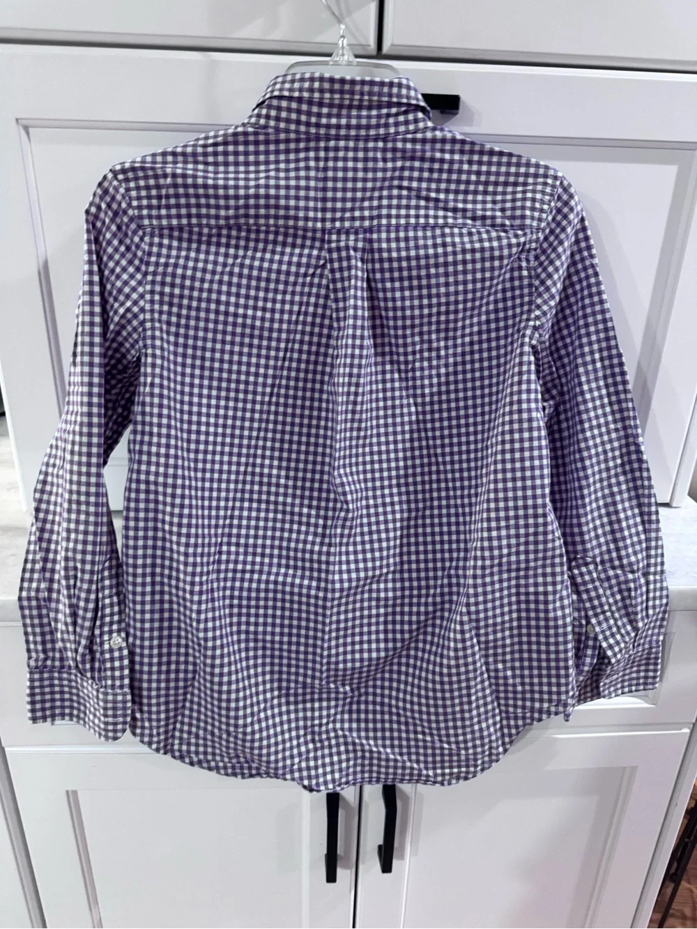 Ralph Lauren Purple & White Gingham Button-Down Shirt - Kids